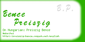 bence preiszig business card